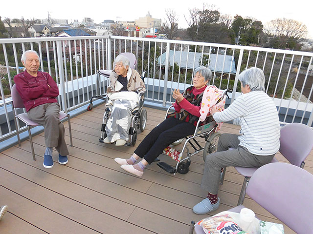屋上でリフレッシュ